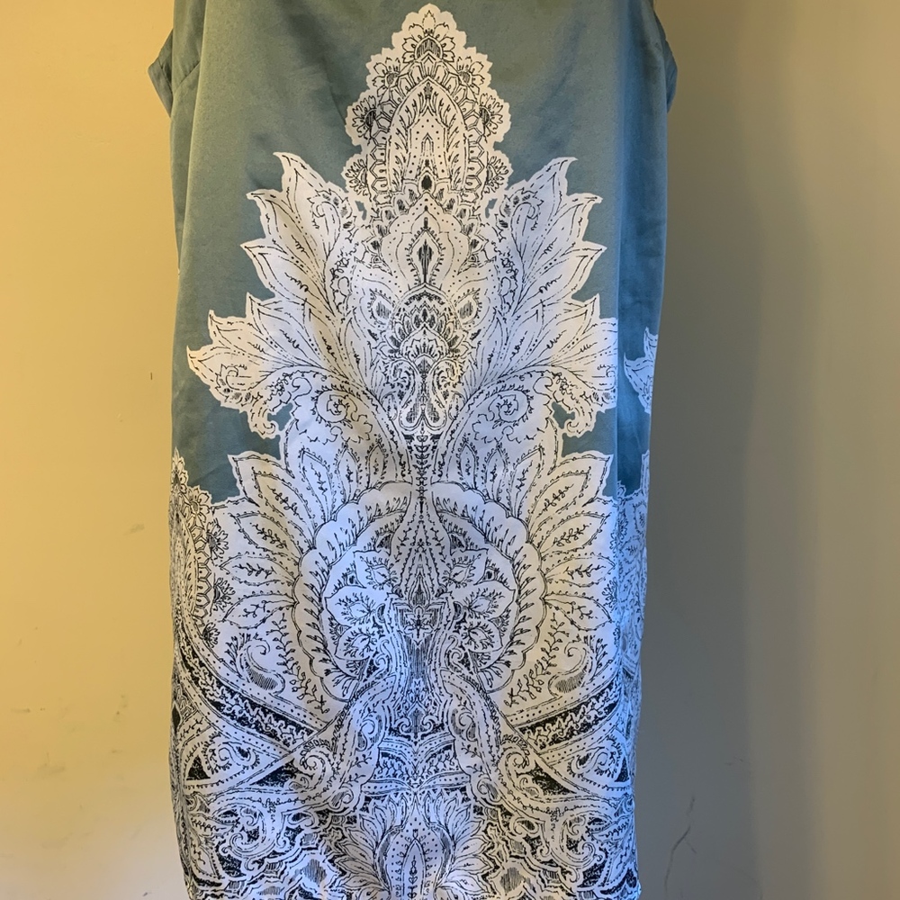 Soft Surroundings Silky Blue Lace Print Tank Top M - Picture 2 of 8